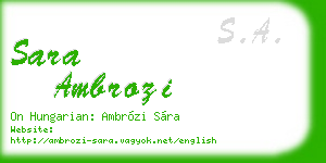 sara ambrozi business card